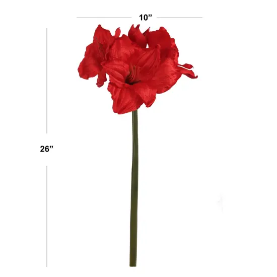 28" Red Amaryllis Stem - Set of 12, Lifelike Silk Flowers, Elegant Holiday D&eacute;cor, Perfect for Christmas, Events & Home Displays, Floral Home by Artificial Flowers {2}