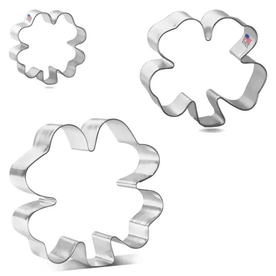 CookieCutter.Com Four Leaf Clover Cookie Cutter 3 Pc Set - USA Tin Plated Steel {3}