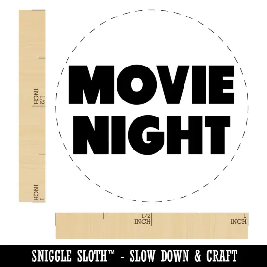 Movie Night Bold Text Date Rubber Stamp for Stamping Crafting Planners {1}