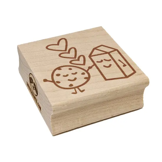 Cookies and Milk Best Friends Hearts Love BFF Square Rubber Stamp for Stamping Crafting {7}
