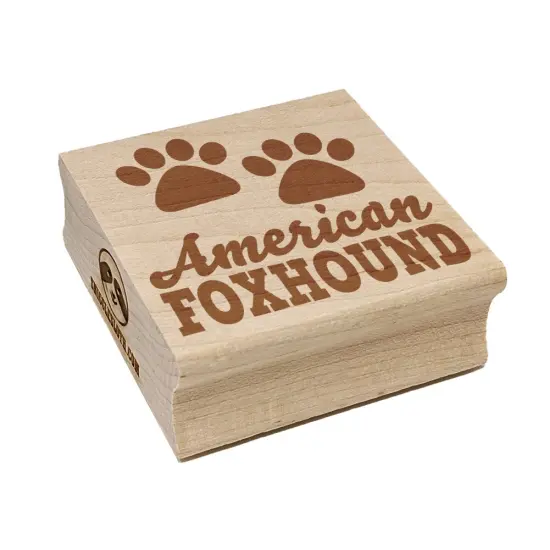 American Foxhound Dog Paw Prints Fun Text Square Rubber Stamp for Stamping Crafting {7}
