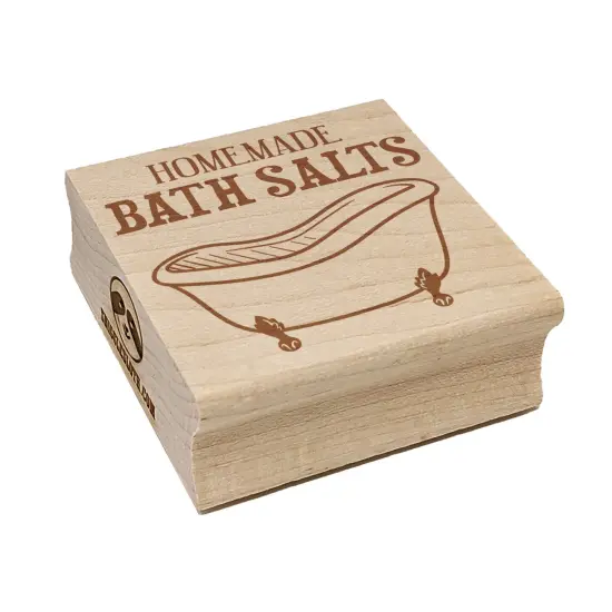 Homemade Bath Salts Cast Iron Tub Square Rubber Stamp for Stamping Crafting {7}