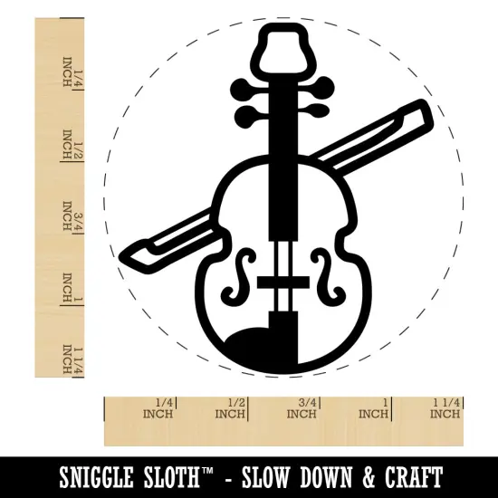 Fun Violin with Bow Icon Rubber Stamp for Stamping Crafting Planners {1}