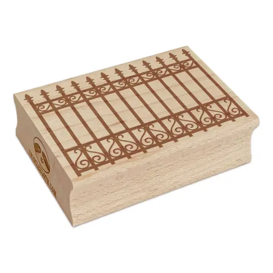 Fancy Wrought Iron Gate Fence Rectangle Rubber Stamp for Stamping Crafting {7}