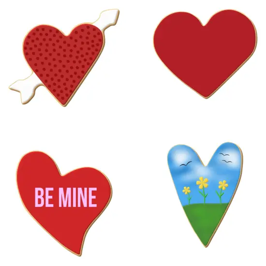 CookieCutter.com Heart 4 Piece Set, Sizes 3 in to 4.25 in, Tin Plate Steel, Handmade in the USA {3}