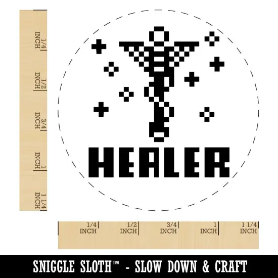 Pixel RPG Healer Staff Gaming Rubber Stamp for Stamping Crafting Planners {1}