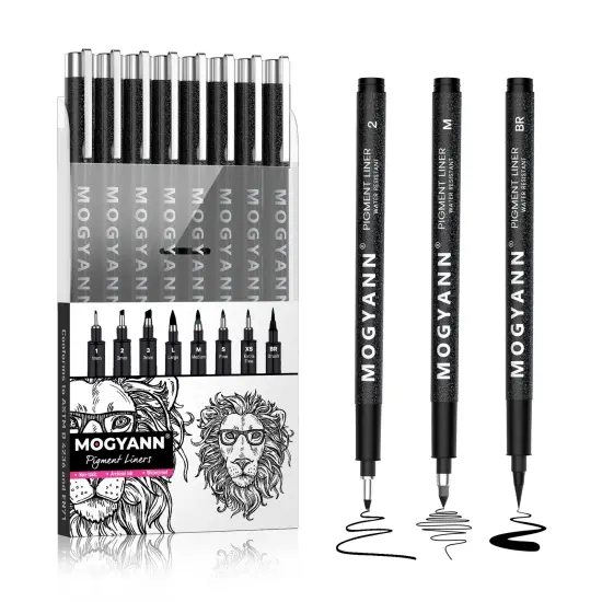 Art Pens, Black Drawing Pens 8 size Ink Pens Set for Artist Writing, Sketching, Manga, Anime {2}