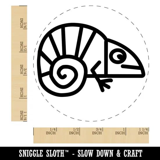 Chameleon Lizard Doodle Rubber Stamp for Stamping Crafting Planners {1}