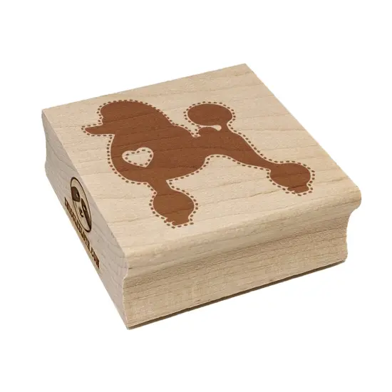 Standard Poodle Dog with Heart Square Rubber Stamp for Stamping Crafting {7}