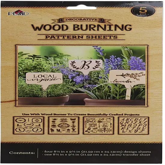 Plaid Wood Burning Pattern Sheet 5/Pkg-Outdoor {1}