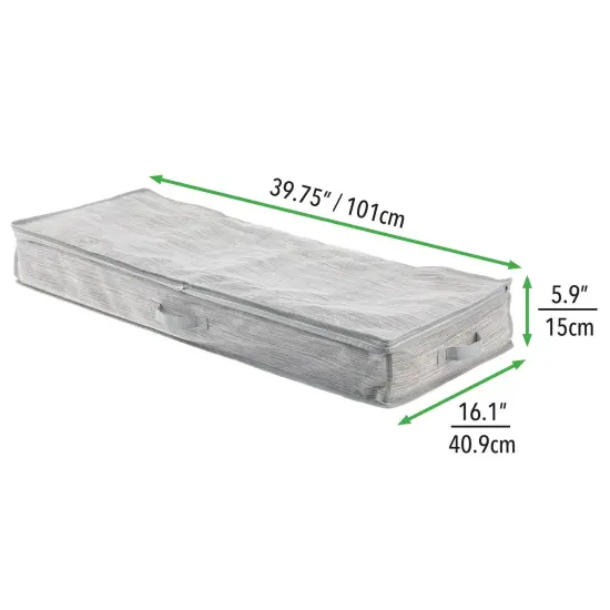 mDesign Long Gift Wrap Storage Bag with Handles and Zipper Lid {3}