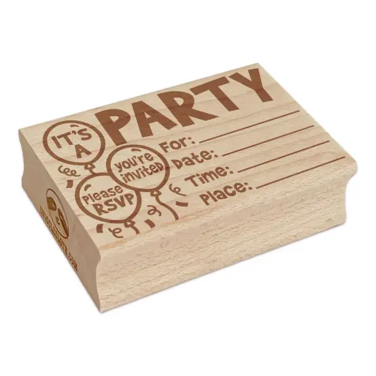 It's a Party Invitation Rectangle Rubber Stamp for Stamping Crafting {7}