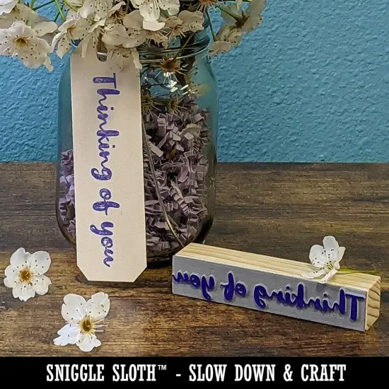 With Sympathy Cursive Script Rectangle Rubber Stamp for Stamping Crafting {5}