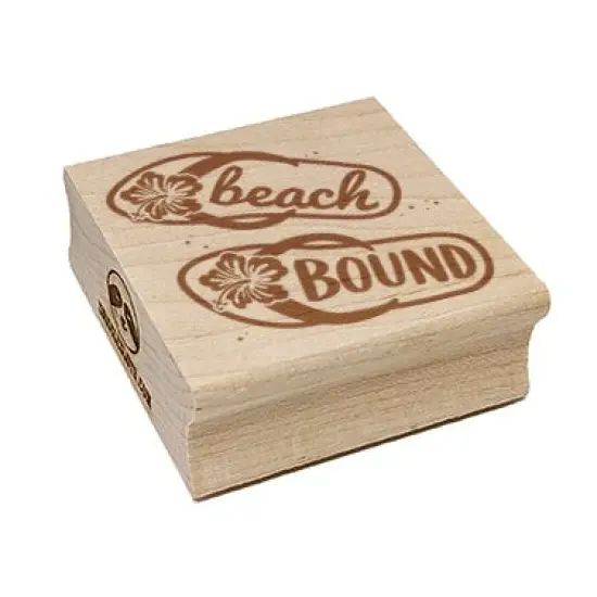 Beach Bound Sandals Flip Flops Hibiscus Square Rubber Stamp for Stamping Crafting {7}