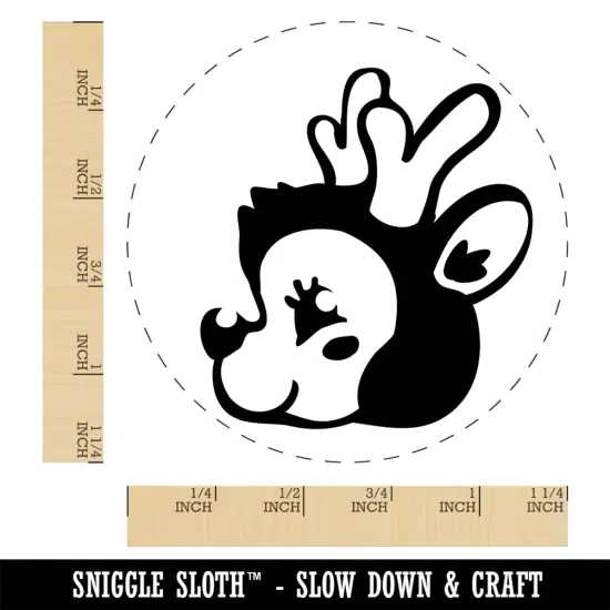 Cheerful Holiday Reindeer Christmas Rubber Stamp for Stamping Crafting Planners {1}