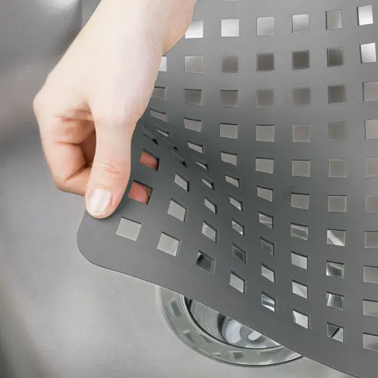 mDesign Kitchen In-Sink Protector 2-Piece Set - 1 Sink Saddle, 1 Sink Mat {3}