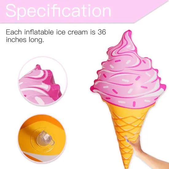 Novelty Place Giant Inflatable Ice Cream Cone Set {2}