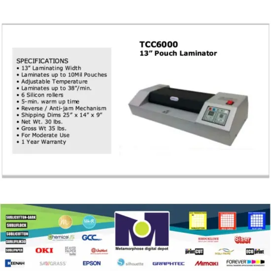 TCC6000 13&rdquo; Professional Photo and Pouch Laminator {1}