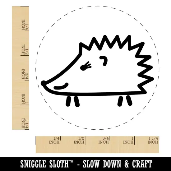 Happy Hedgehog Doodle Rubber Stamp for Stamping Crafting Planners {1}