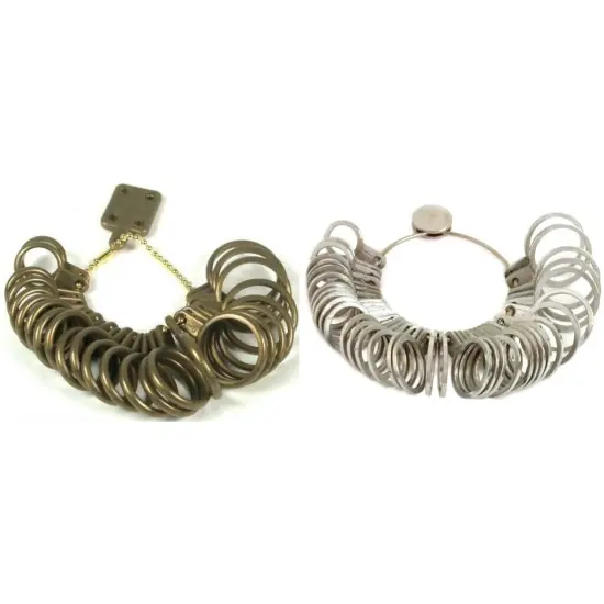 2 Finger Gauges Ring Sizers Plastic Sizes 1-13 Metal Sizes 1-15 Jewelers Kit {1}