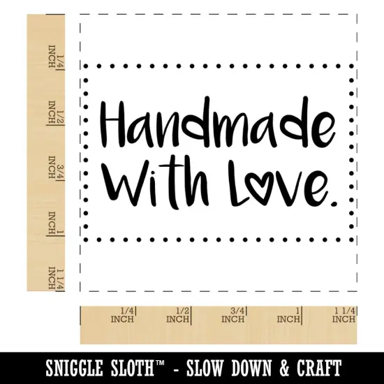Handmade with Love Sweet Square Rubber Stamp for Stamping Crafting {1}