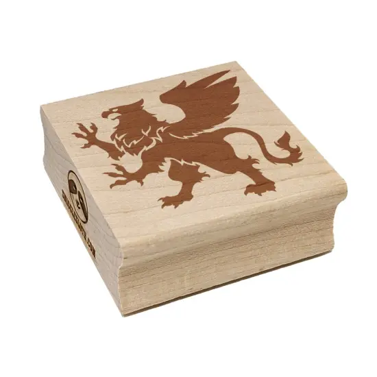 Regal Heraldic Griffin Square Rubber Stamp for Stamping Crafting {7}