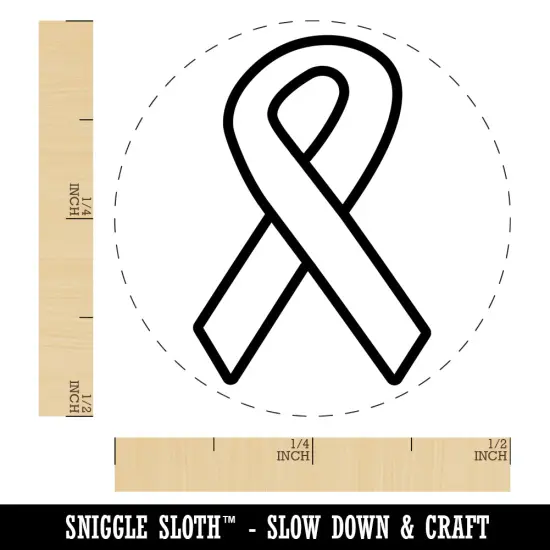 Awareness Ribbon Outline Chicken Egg Rubber Stamp {1}