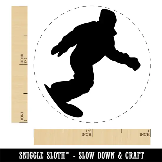 Snowboarder Carve Snow Rubber Stamp for Stamping Crafting Planners {1}