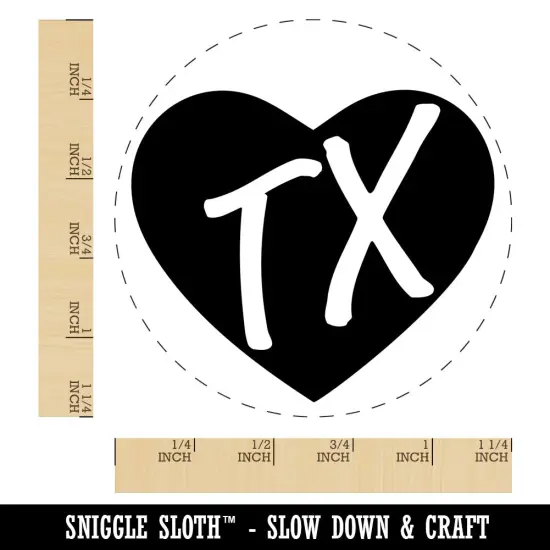 TX Texas State in Heart Rubber Stamp for Stamping Crafting Planners {1}