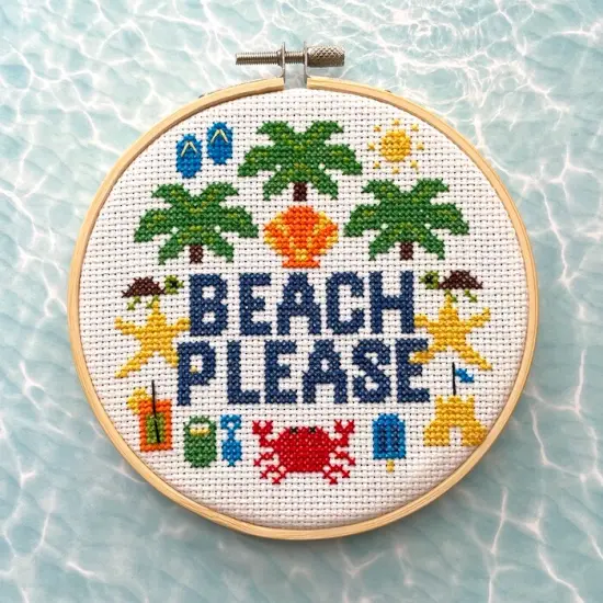 Beach Please Counted Cross Stitch Kit {1}
