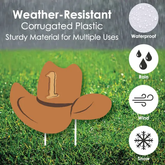 Big Dot of Happiness My First Rodeo - Outdoor Little Cowboy 1st Birthday Party Yard Decorations - 10 Piece {5}