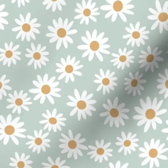 Various Fabrics by the Yard or Fat Quarter Daisy Print Daisies Spring Girl Earthy Sage Vintage Flowers Floral Trendy Custom Printed Fabric by Spoonflower {7}