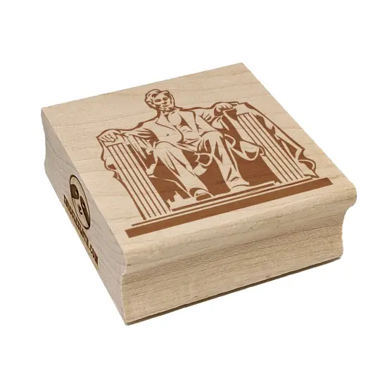 Lincoln Memorial United States of America Landmark Statue Square Rubber Stamp for Stamping Crafting {1}