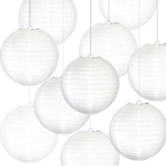 Novelty Place 10pcs White Paper Lanterns {2}