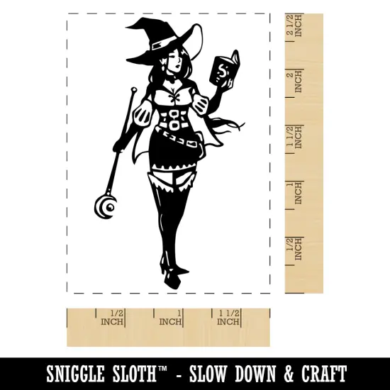 RPG Class Mage Sorcerer Wizard Spell Caster Rectangle Rubber Stamp for Stamping Crafting {1}