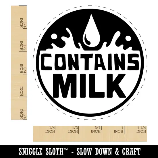 Contains Milk Allergy Warning Rubber Stamp for Stamping Crafting Planners {1}