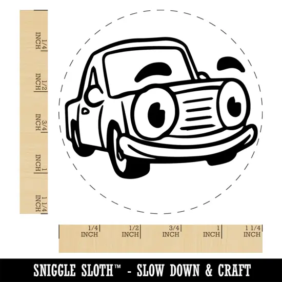Cartoon Car with Face Rubber Stamp for Stamping Crafting Planners {1}