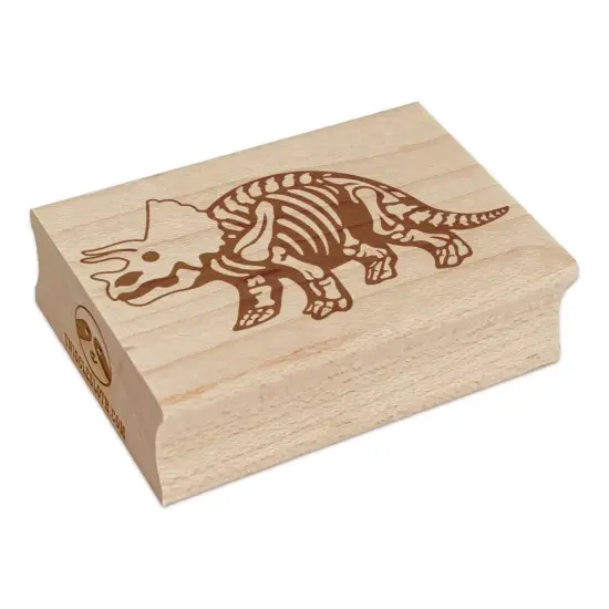 Triceratops Dinosaur Skeleton Fossil Rectangle Rubber Stamp for Stamping Crafting {7}