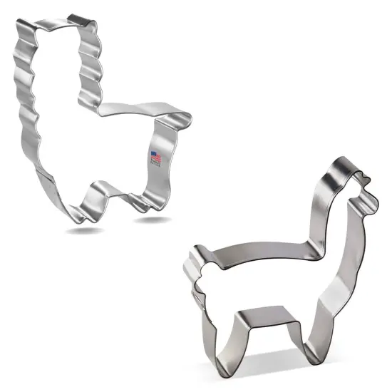 CookieCutter.com Alpaca and Llama Cookie Cutter Set 2 Pc - Foose Cookie Cutters - USA Tin Plated Steel {1}