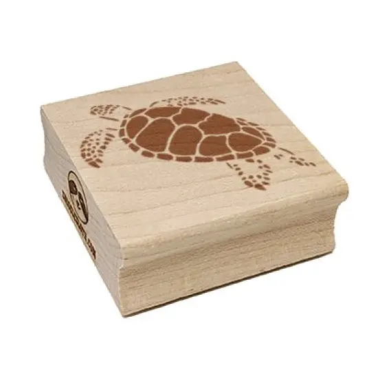 Swimming Sea Turtle Square Rubber Stamp for Stamping Crafting {2}