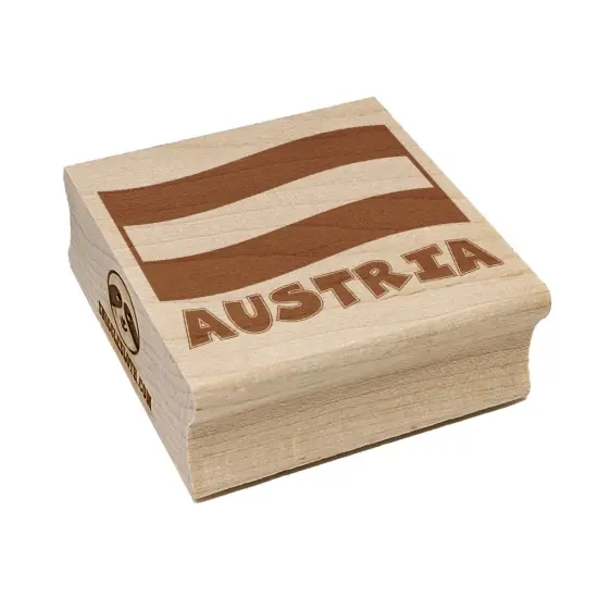 Austria with Waving Flag Cute Square Rubber Stamp for Stamping Crafting {2}