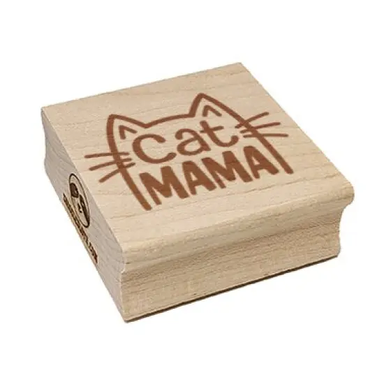 Cat Mama Mom Square Rubber Stamp for Stamping Crafting {7}