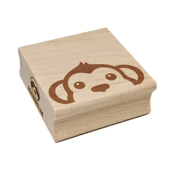 Peeking Monkey Square Rubber Stamp for Stamping Crafting {7}