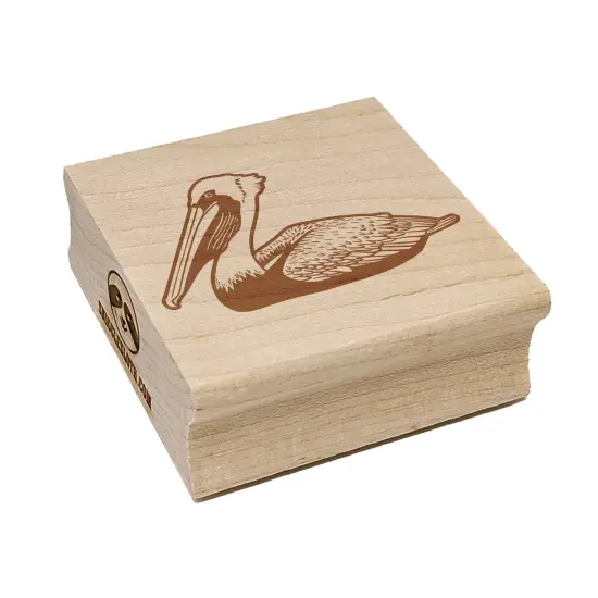 Brown Pelican Square Rubber Stamp for Stamping Crafting {7}