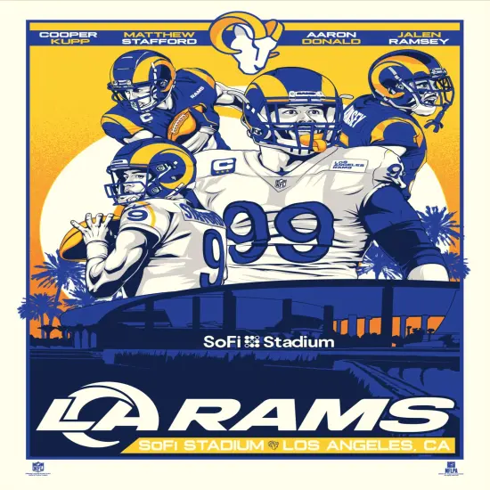 Phenom Gallery Los Angeles Rams Player 2021 18" x 24" Serigraph {2}