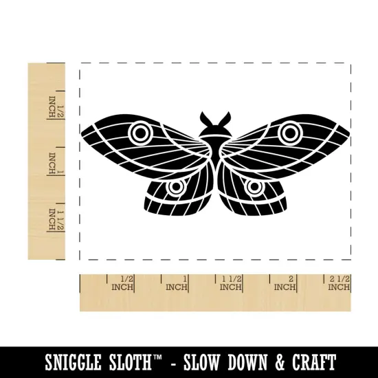 Geometric Moth Butterfly Rectangle Rubber Stamp for Stamping Crafting {1}