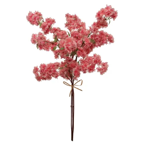 3-Pack Pink Cherry Blossom Stems - Silk Flowers for Elegant Floral Arrangements, Bouquets & Home Decor, Perfect for Weddings & Events, Floral Home by Artificial Flowers {1}