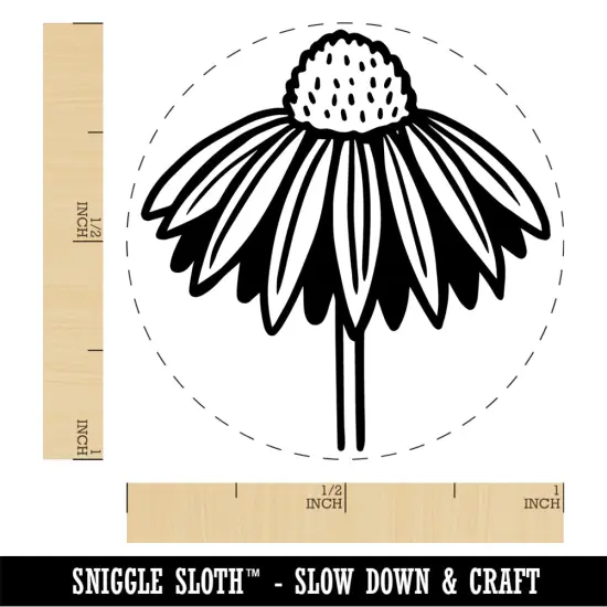 Coneflower Echinacea Rubber Stamp for Stamping Crafting Planners {1}