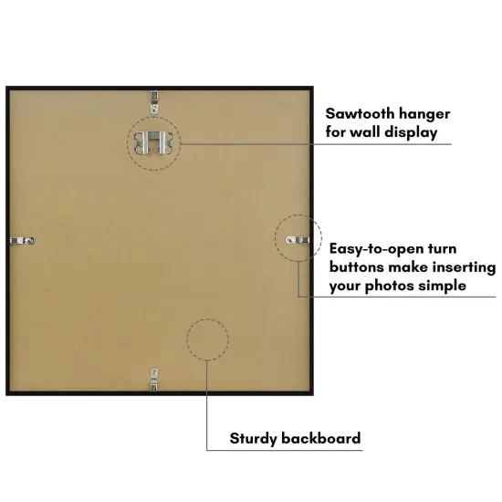 Americanflat 12.5 x 12.5 Album Cover Frame - Set of 2 - Vinyl Record Frame for Wall Display - Protect Your Favorite Album Covers - Plexiglass Cover - Hanging Hardware - Black {5}