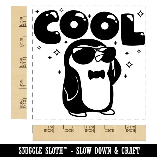 Cool Penguin Square Rubber Stamp for Stamping Crafting {1}